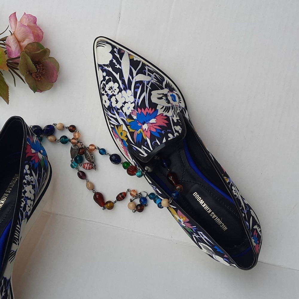 NICHOLAS KIRKWOOD Silk Slip-On Flats - Picture 7 of 11